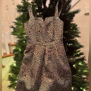 Modcloth Elegant Gold Holiday Dress/Pinafore